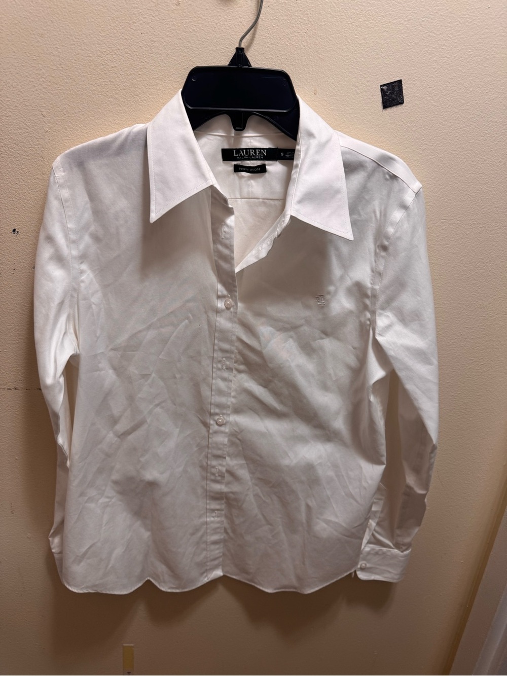 Ralph Lauren women’s White non iron Button-Down Shirt size small